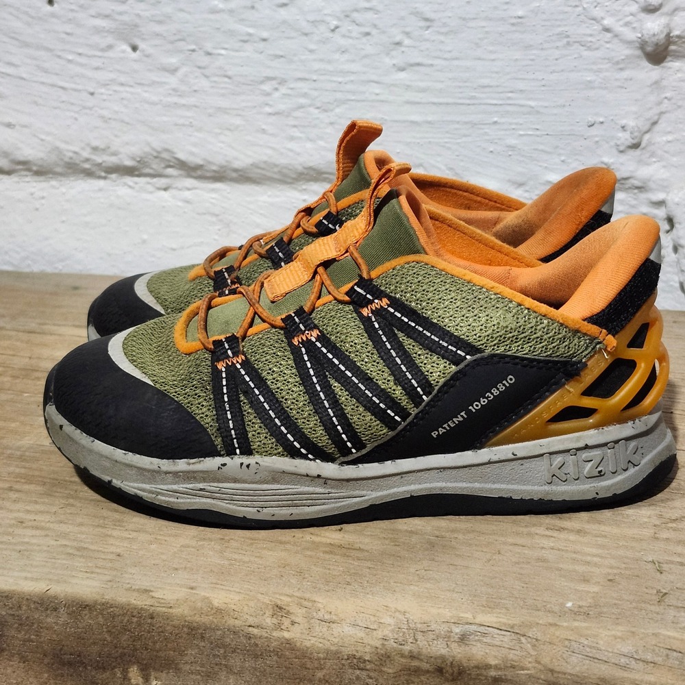 Kizik Kids Athens Hands-Free Slip On Sneakers Olive Orange 1Y D4FC KTRUOG03 - Picture 7 of 12